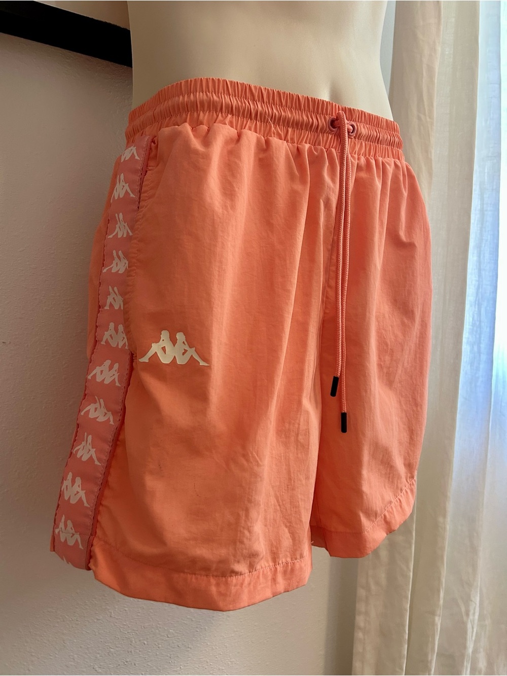 Kappa Men’s Peach-Coral Logo Swim Shorts/Athletic Shorts - Size L